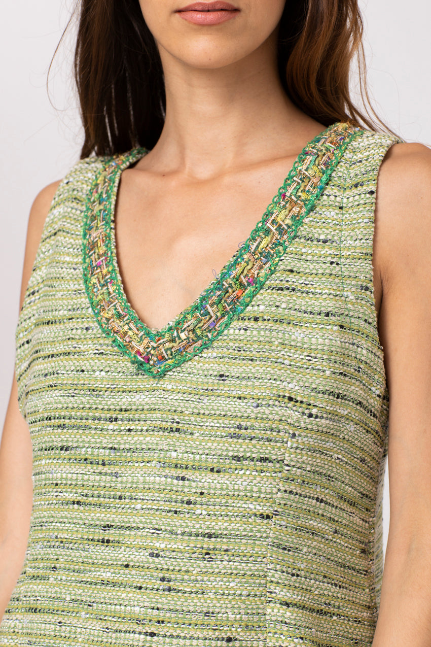 Robe Ina Tweed Vert