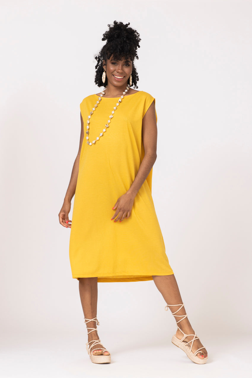 Robe Marbelline Moutarde Lino&Line