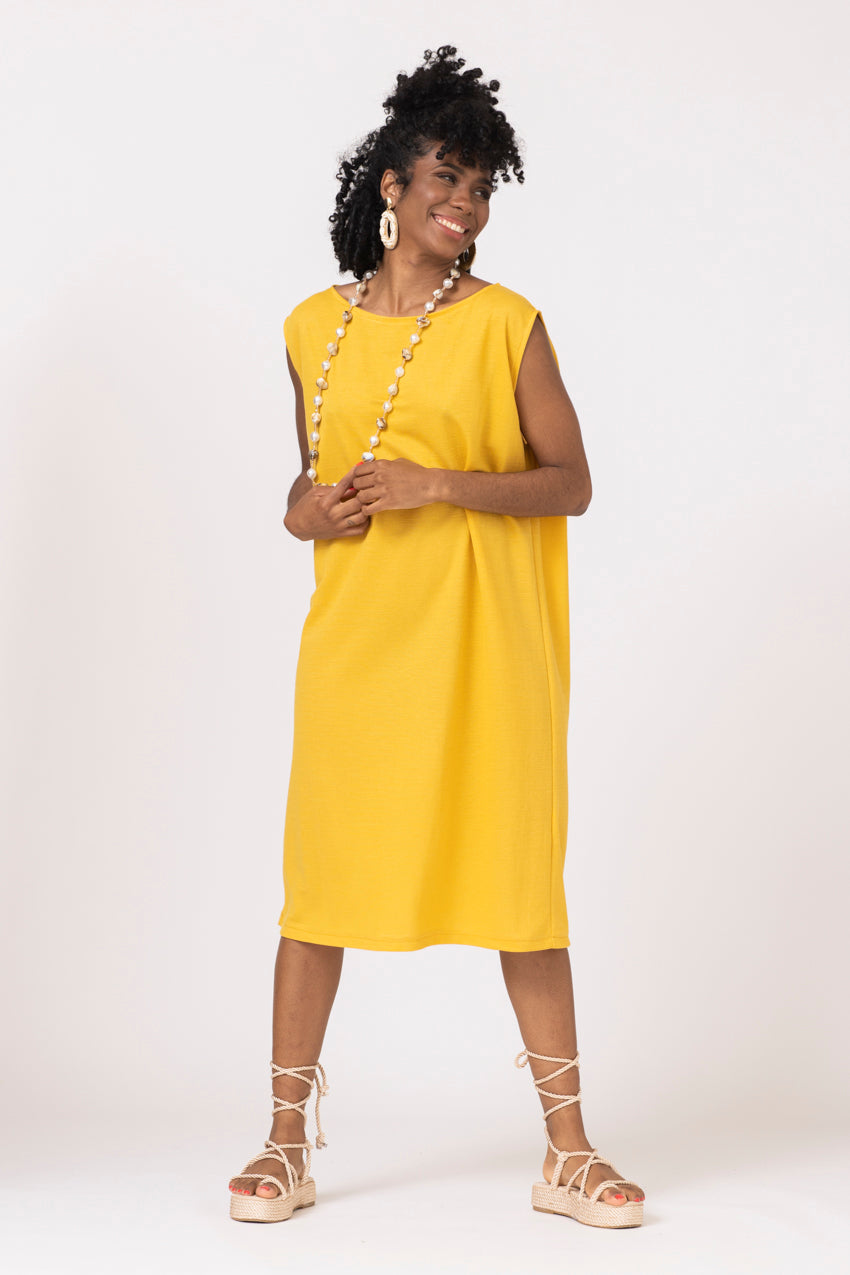 Robe Marbelline Moutarde Lino&Line