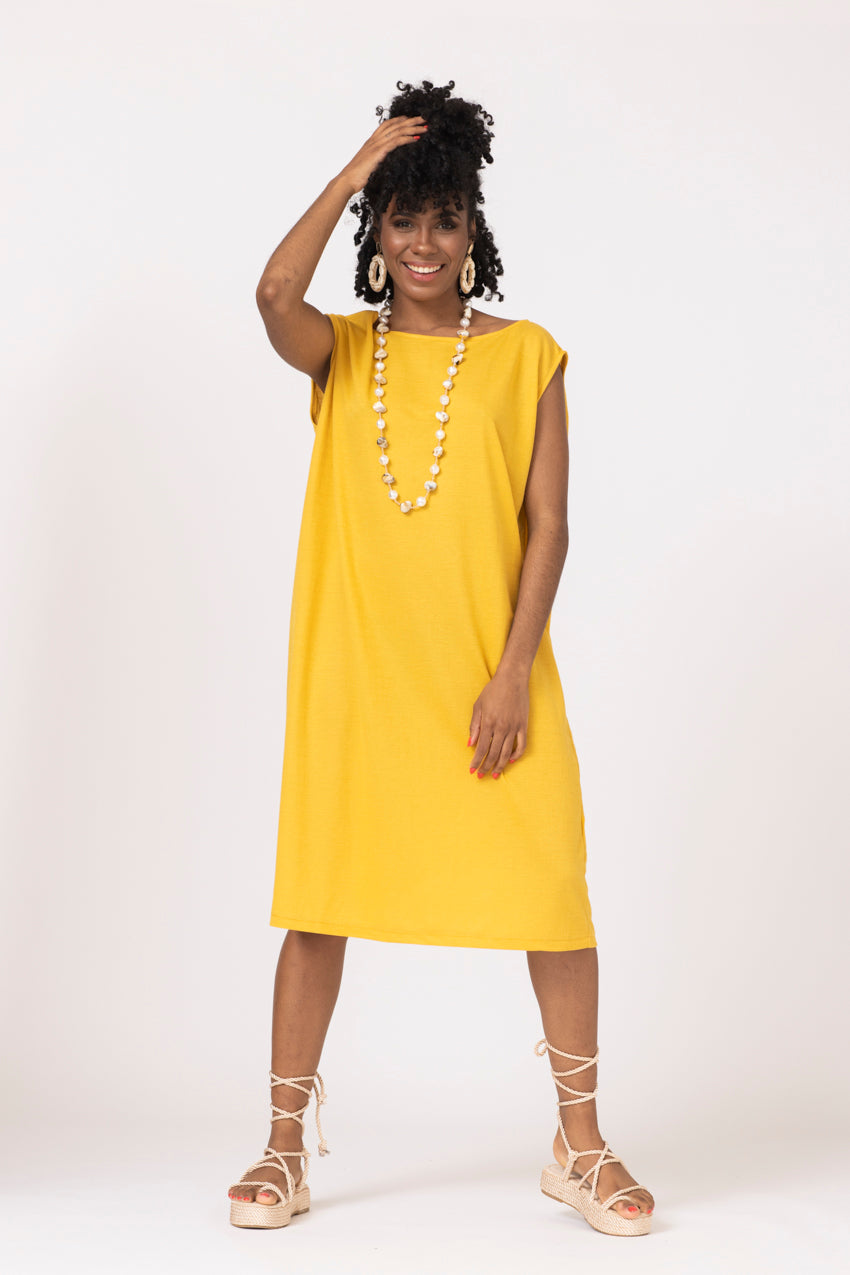 Robe Marbelline Moutarde Lino&Line