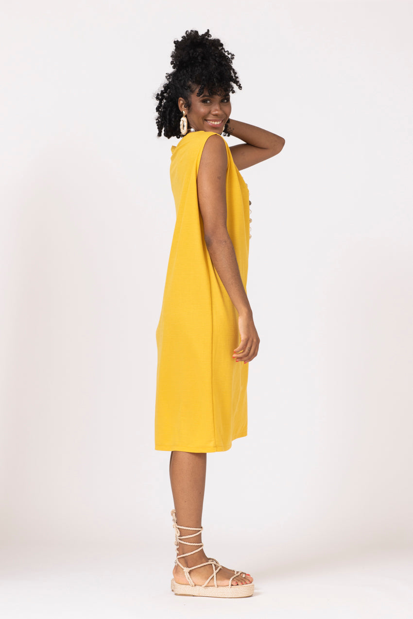 Robe Marbelline Moutarde Lino&Line