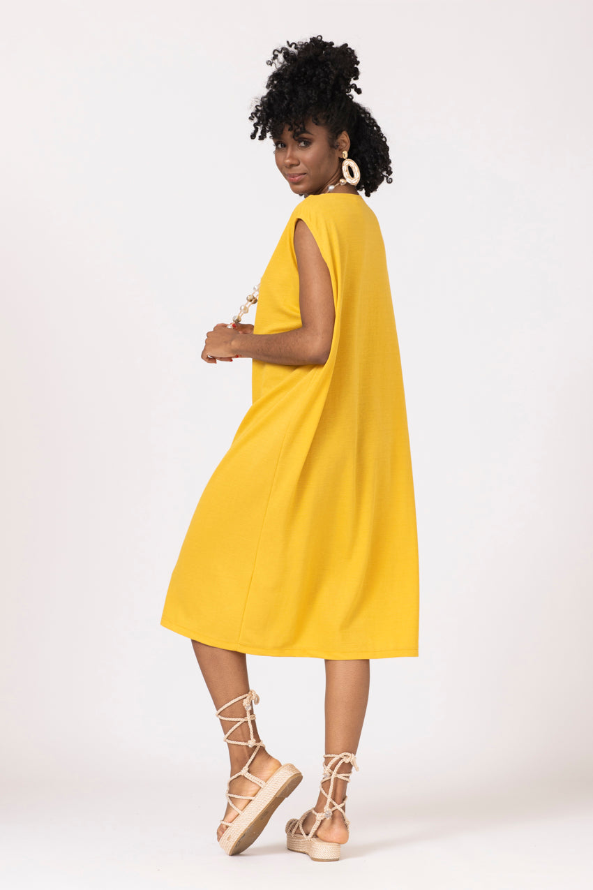 Robe Marbelline Moutarde Lino&Line