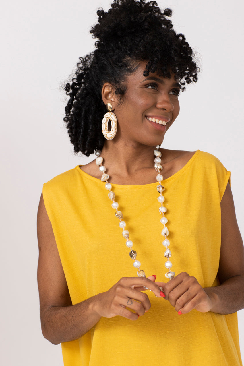 Robe Marbelline Moutarde Lino&Line