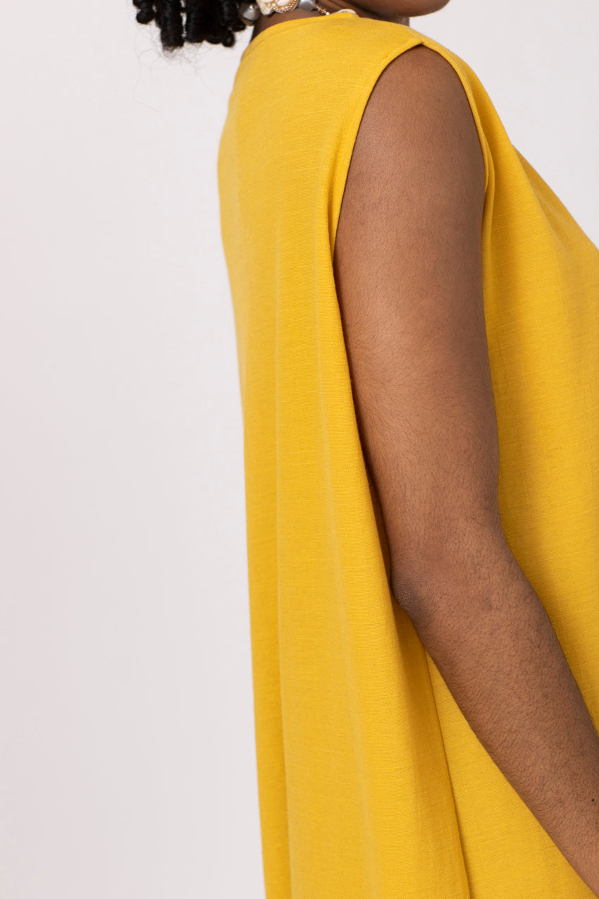 Robe Marbelline Moutarde Lino&Line