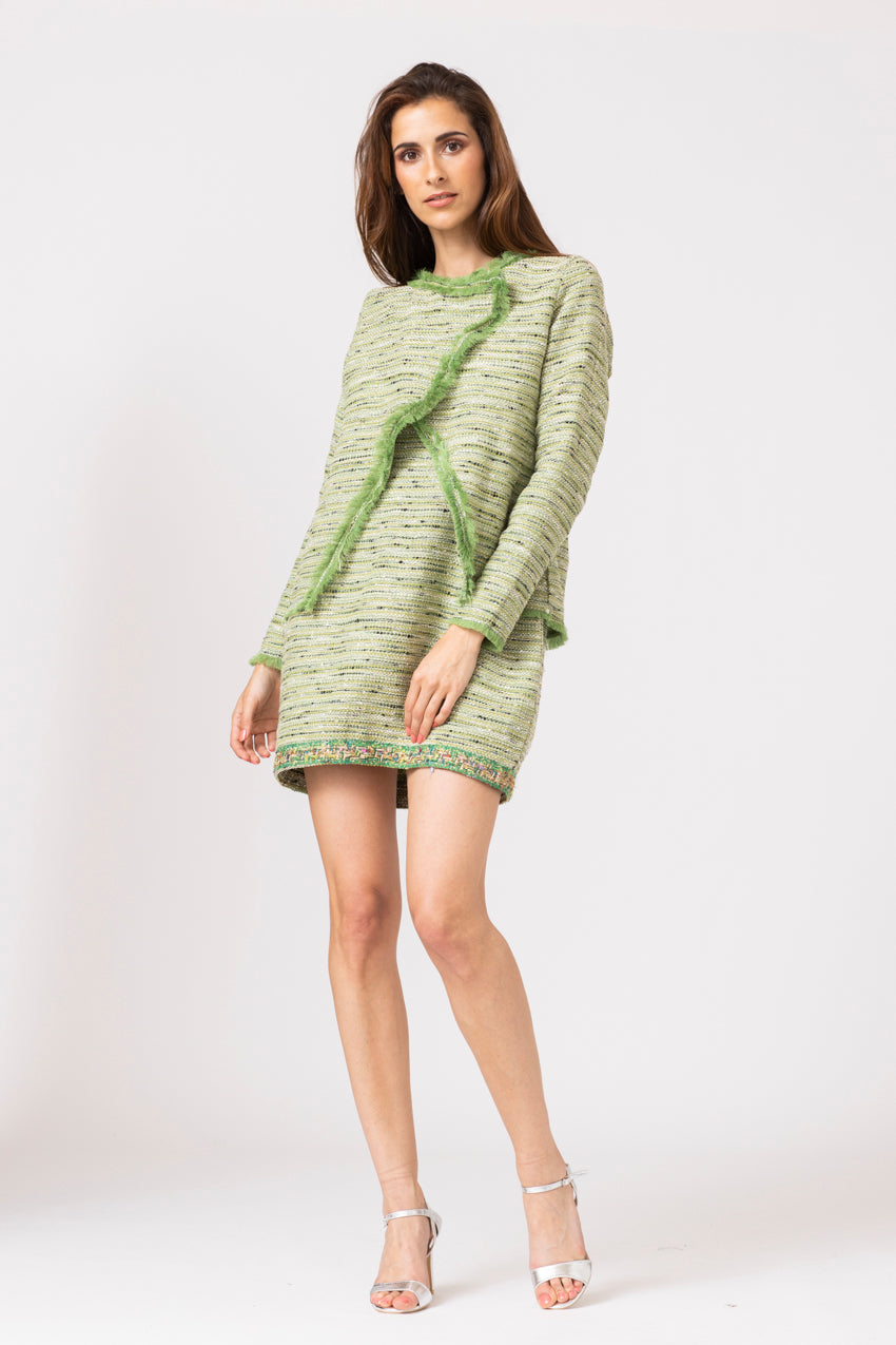 Veste Foglia Tweed Vert