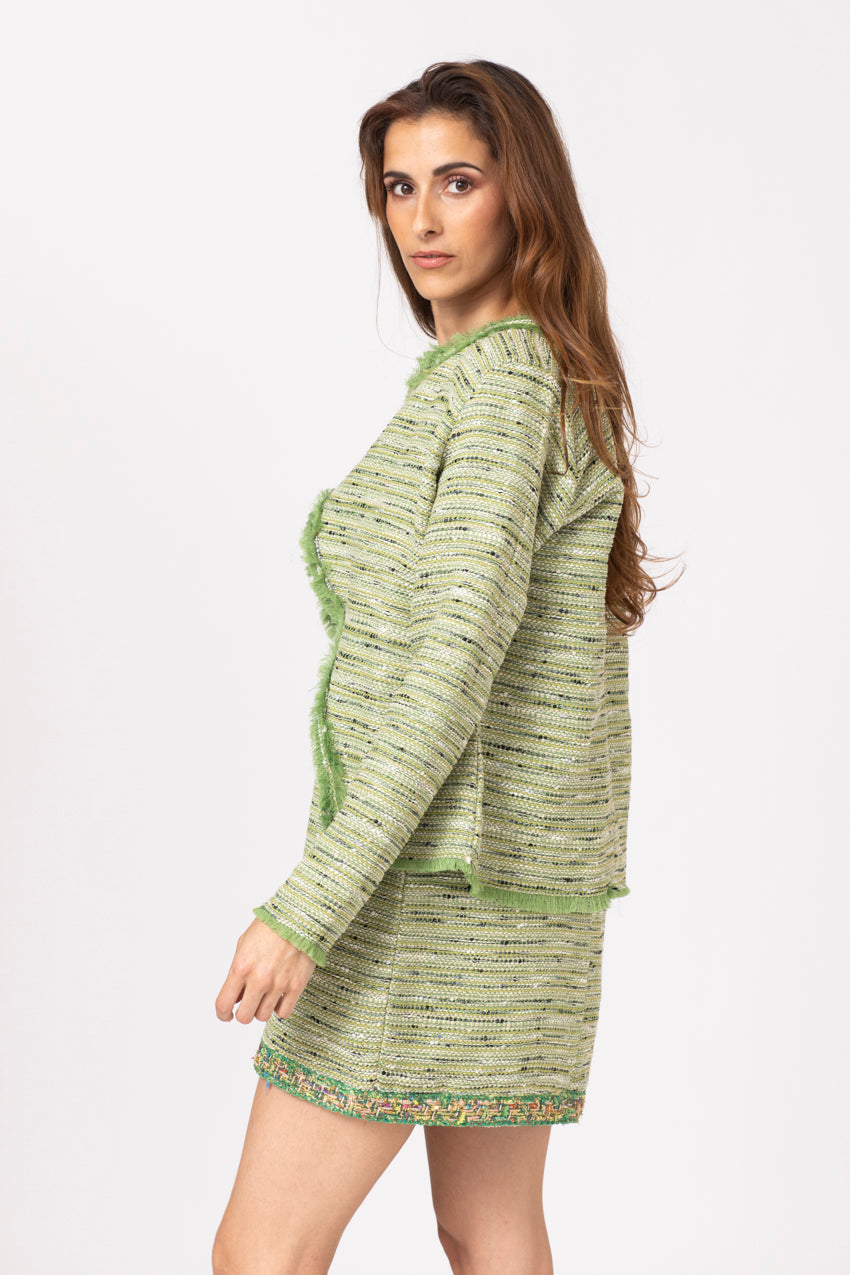 Veste Foglia Tweed Vert