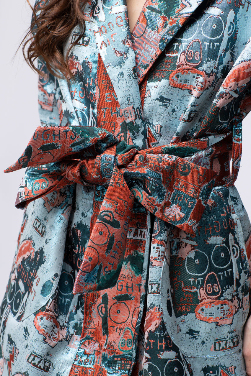 Robe/Veste Kimono Tag Lurex Reversible